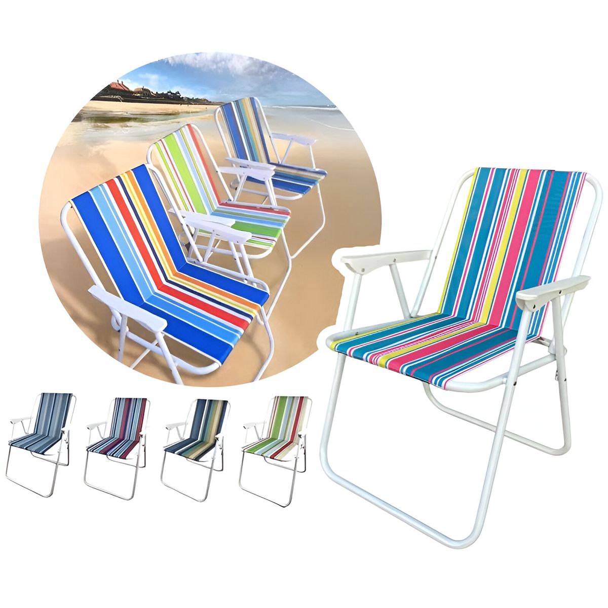 INSPIRA MARKET - Silla de Playa Camping Plegable Terraza ALEATORIO
