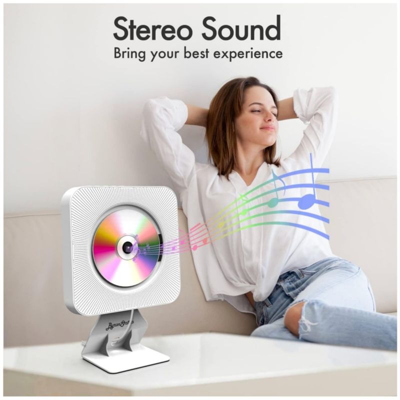 GENERICO - Reproductor de CD portátil o para montaje en pared con control remoto