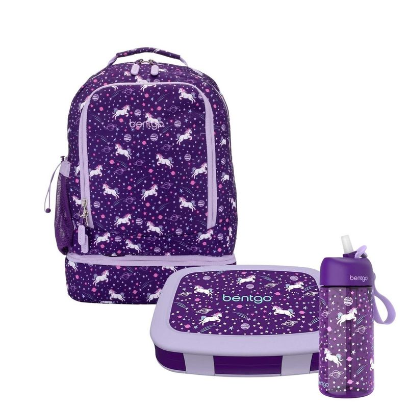 BENTGO - Set Bentgo Mochila 2 en 1, Lonchera y Tomatodo - Unicornio