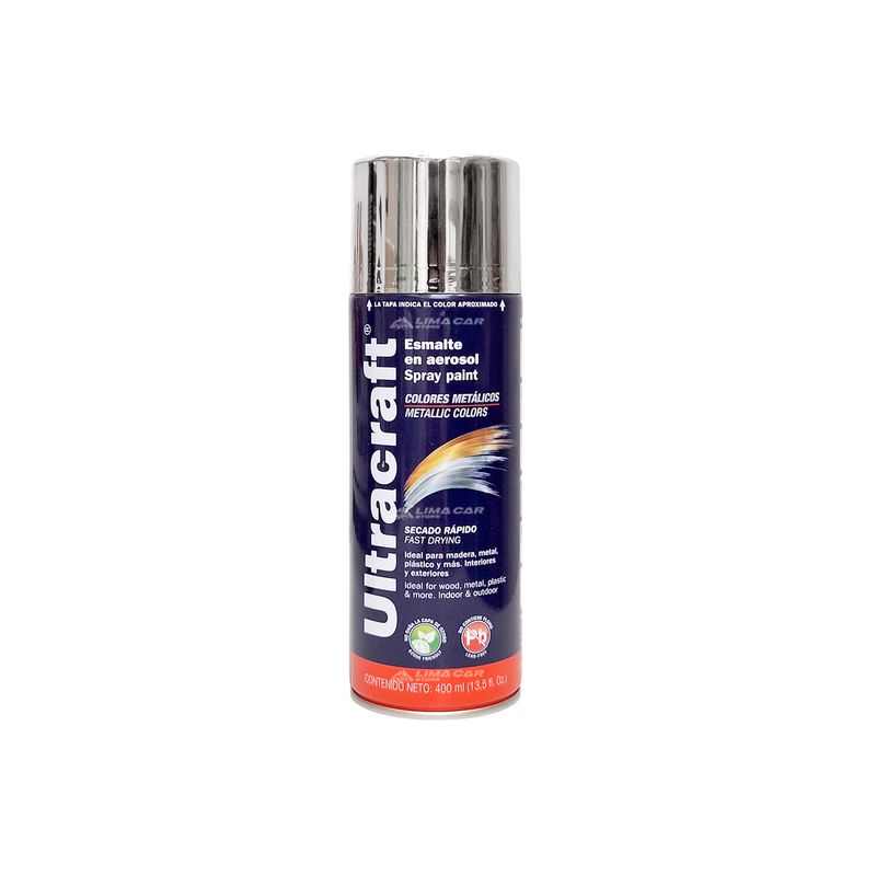 GENERICO - Pintura en Spray cromo 400ml Madera metal plastico Aerosol