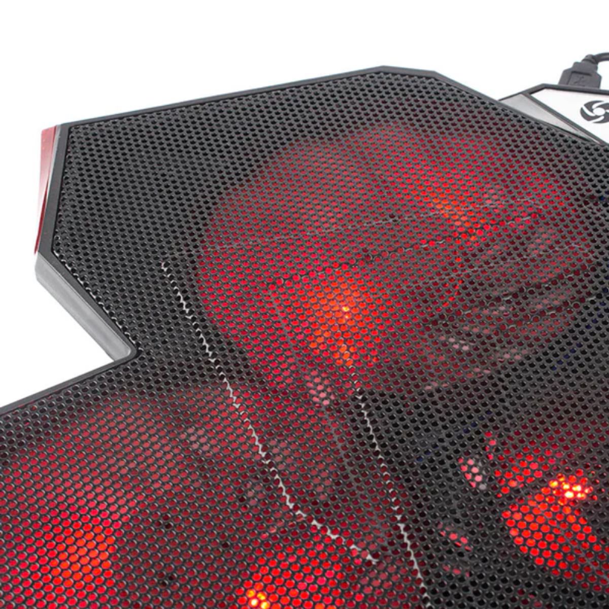 CYBERCOOL - COOLER PARA LAPTOP CYBERCOOL HA-K3  5 VENTILADORES LUZ ROJA