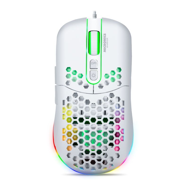 MICRONICS - Mouse Gamer Rgb 7b 7200dpi Blanco Micronics Warrior Mic Gm827