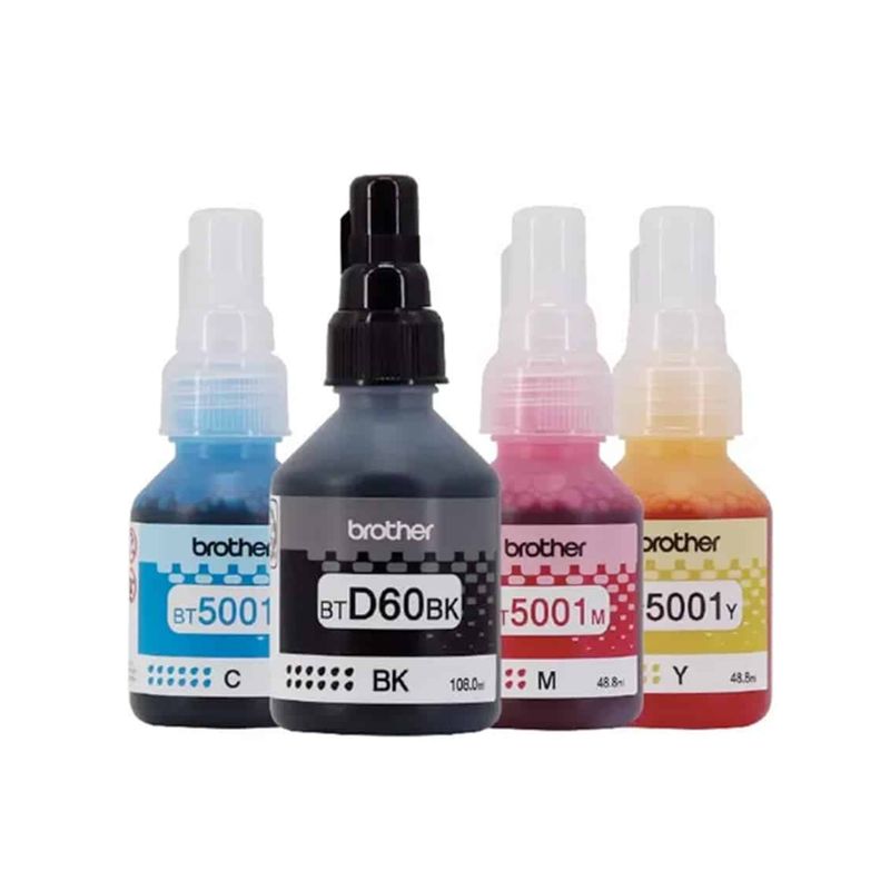 BROTHER - KIT de 4 Tintas Brother Btd60bk / Bt5001c / Bt5001m / Bt5001y