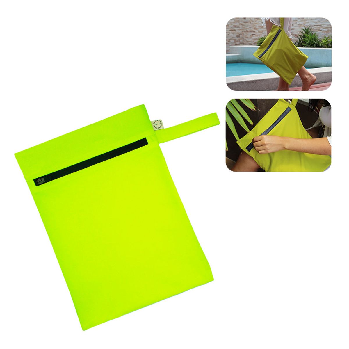 BAMBOO BALANCE - Bolsa Antifluido Yaku Talla M Limón con Cierre Azul Oscuro