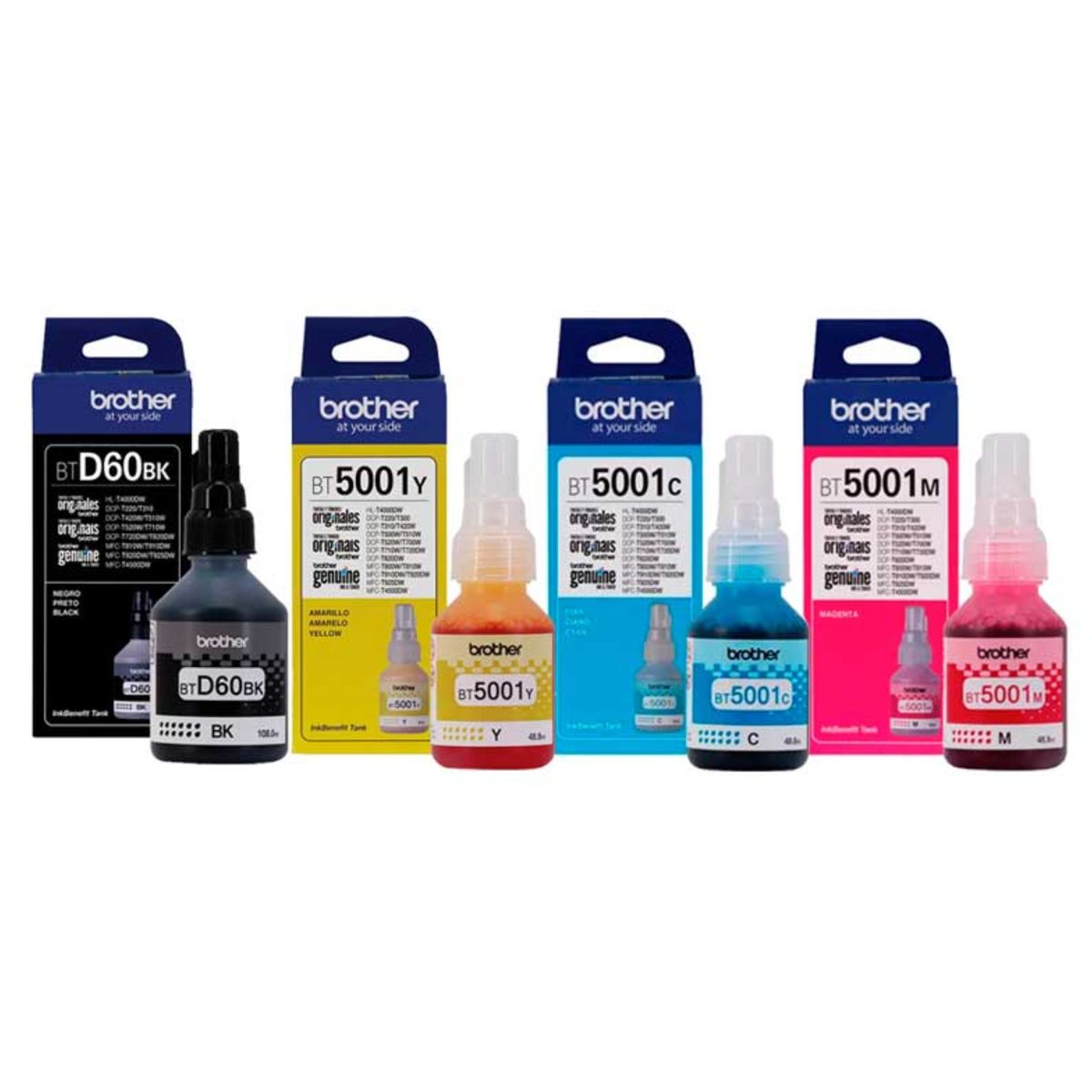 BROTHER - KIT de 4 Tintas Brother Btd60bk / Bt5001c / Bt5001m / Bt5001y