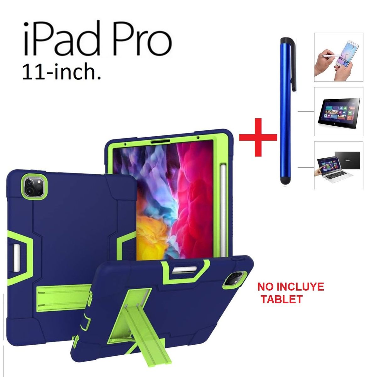 GENERICO - Funda Armor + Lapiz Tactil para iPad Pro 11 4ta/3era/2da AntiGolpes