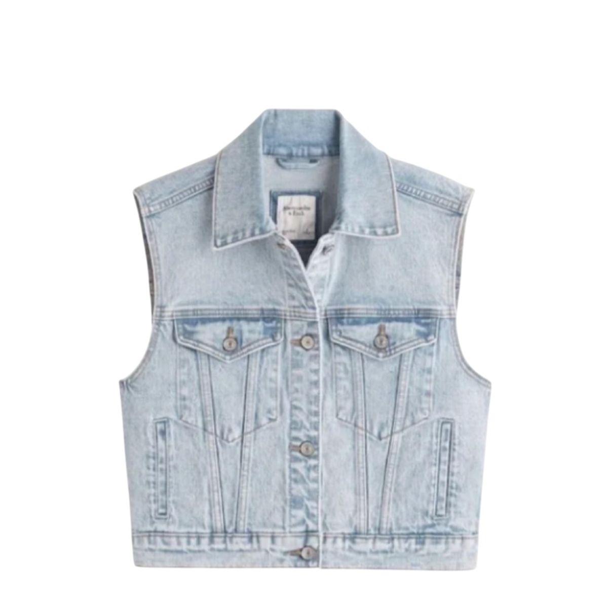 GENERICO - Chaleco vaquero cuadrado NWT de Abercrombie and Fitch - Talla L