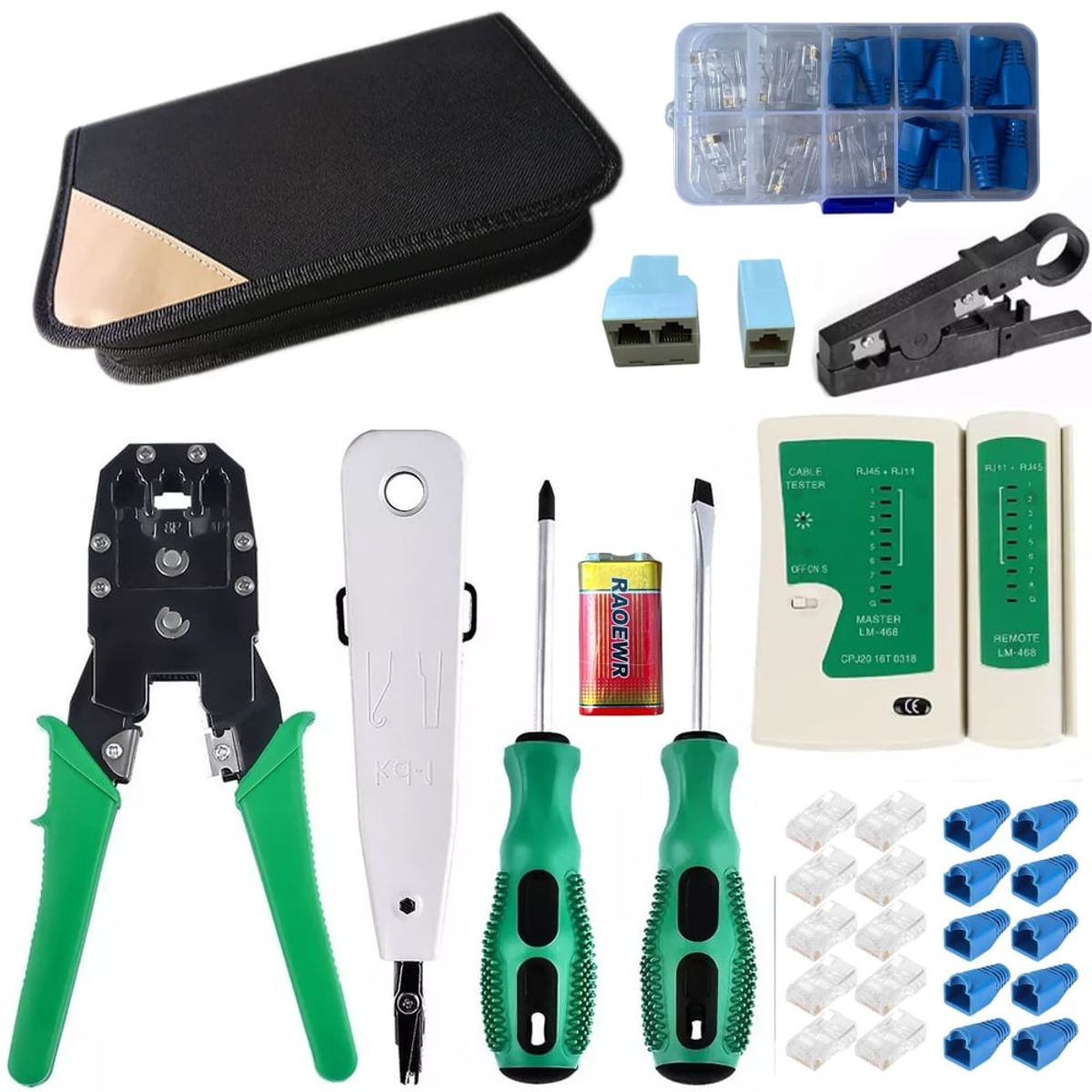 GENERICO - Kit de Herramientas de red Rj1112 Rj45 probador crimpiador testeador