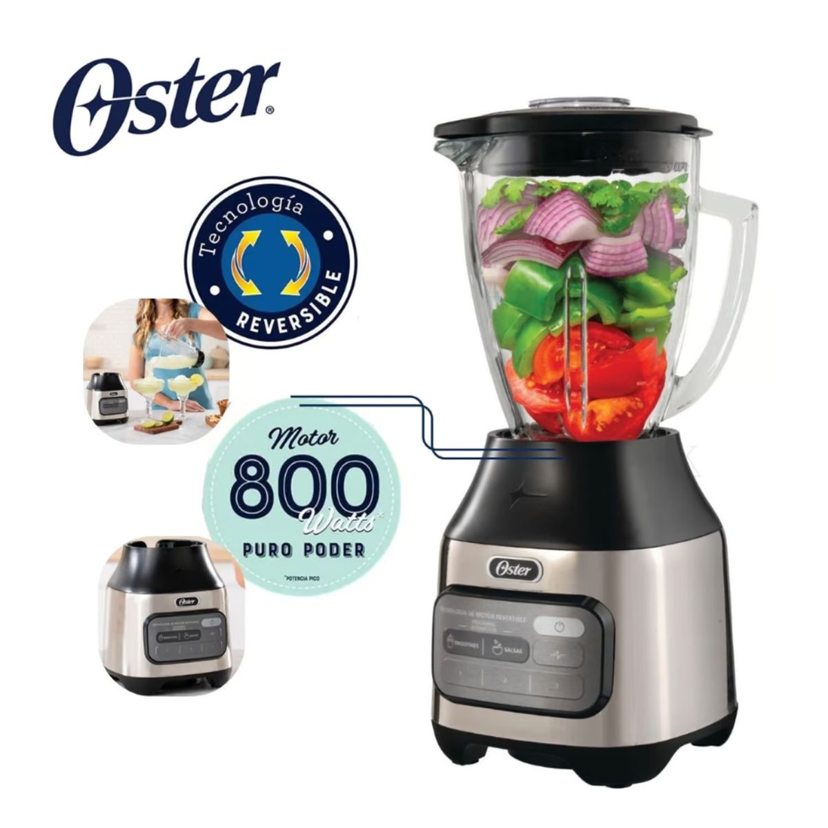 OSTER - Licuadora Reversible Digital de 800W Oster