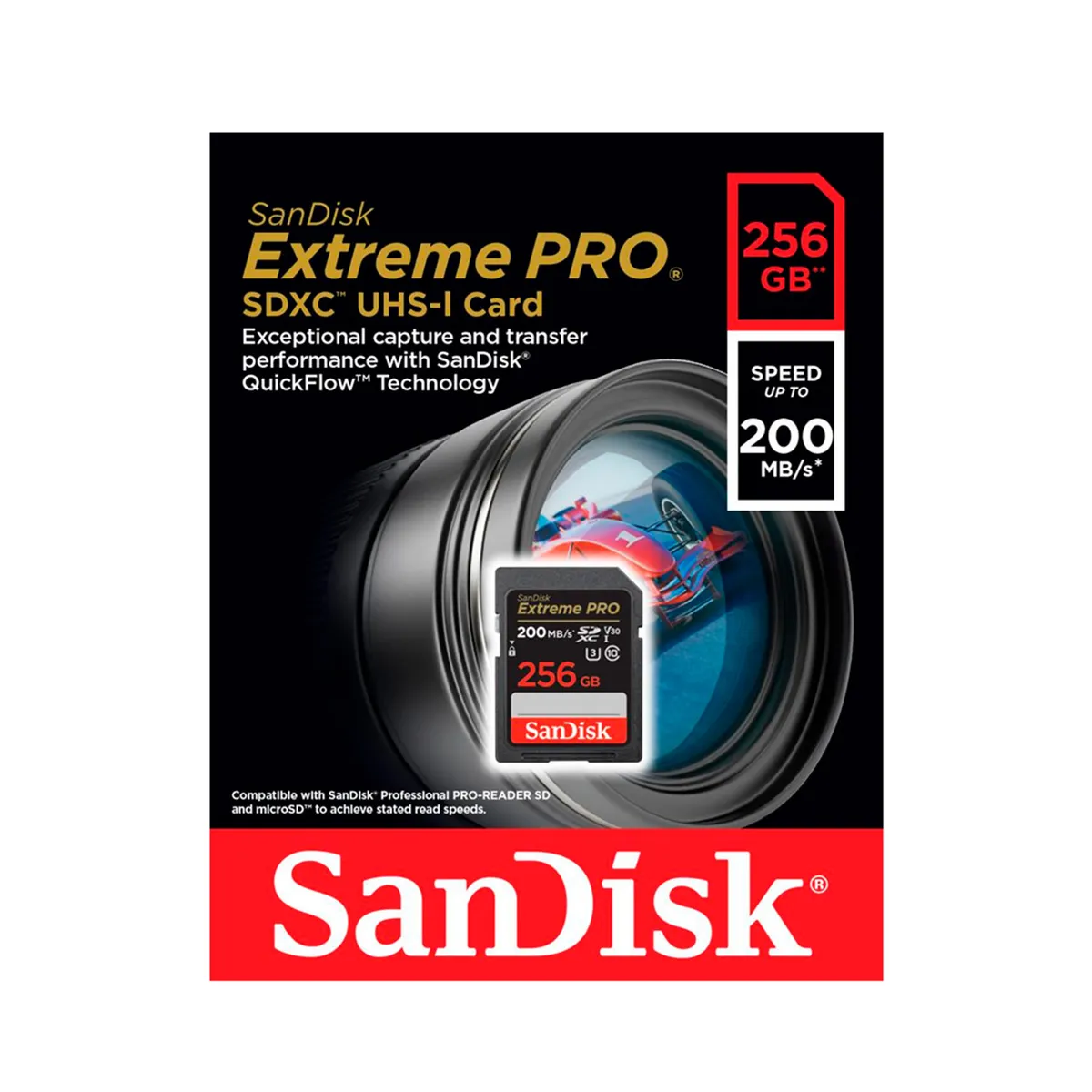 SANDISK - Memoria SD Sandisk Extreme PRO 256GB de 200mbs