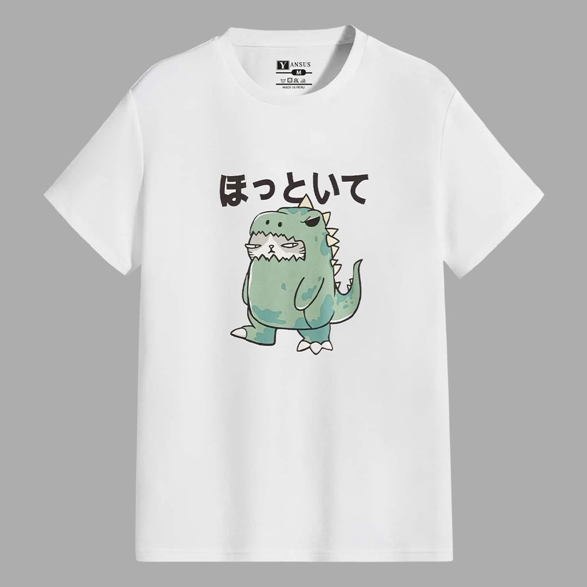 YANSUS - Polo Hombre Yansus Blanco Estampado Dinojapones