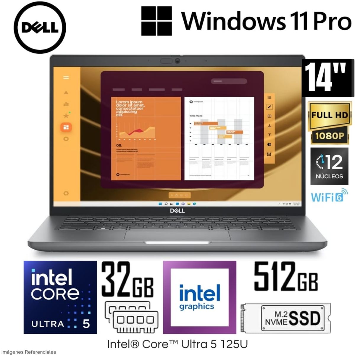 DELL - Laptop Dell Latitud 5450(GYR.2024) Intel Core Ultra 5-125U 32GB RAM 512GB SSD 14"  FHD WIN 11 PRO