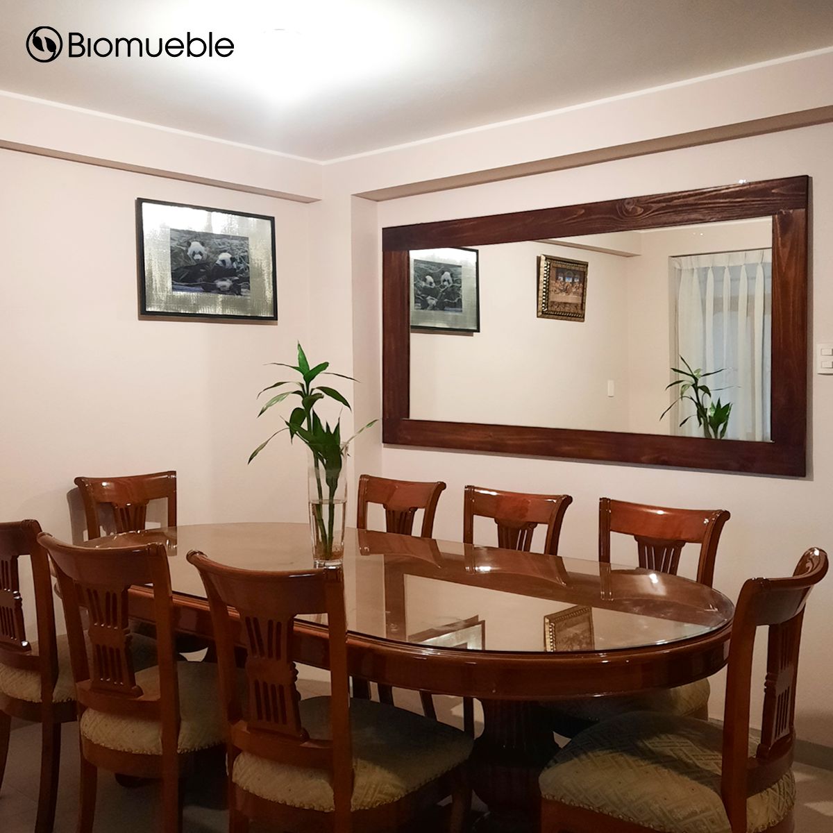 GENERICO - Espejo Comedor Ébano de Madera Reciclada Palets Rústico color Añejo