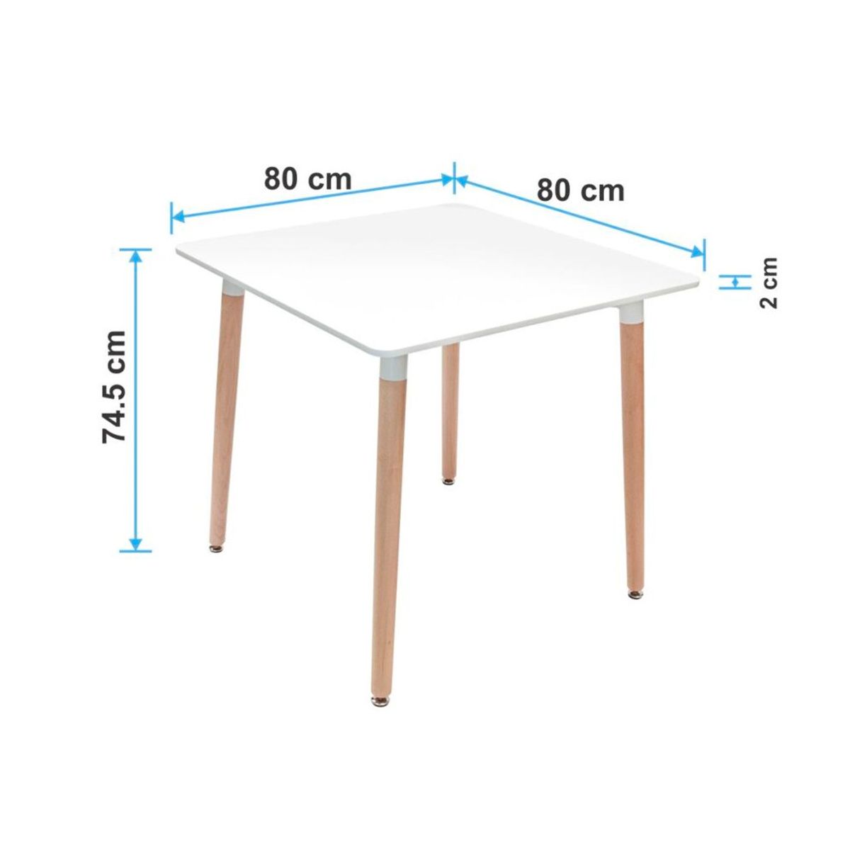 OFIDEAS - Mesa de Comedor Rectangular Luigi 80 x 80 Tablero Mdf Ofideas.
