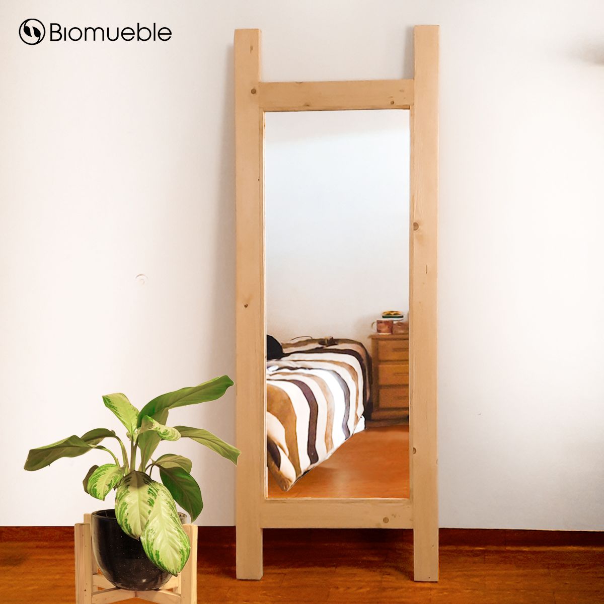 GENERICO - Espejo de Pie LUCCAS Slim de madera reciclada de palets