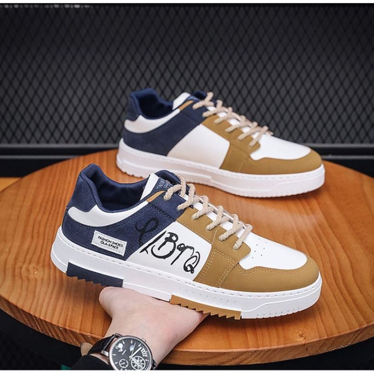 GENERICO - ZAPATILLA PARA HOMBRE DENIMASR AZUL / BEIG  - C005