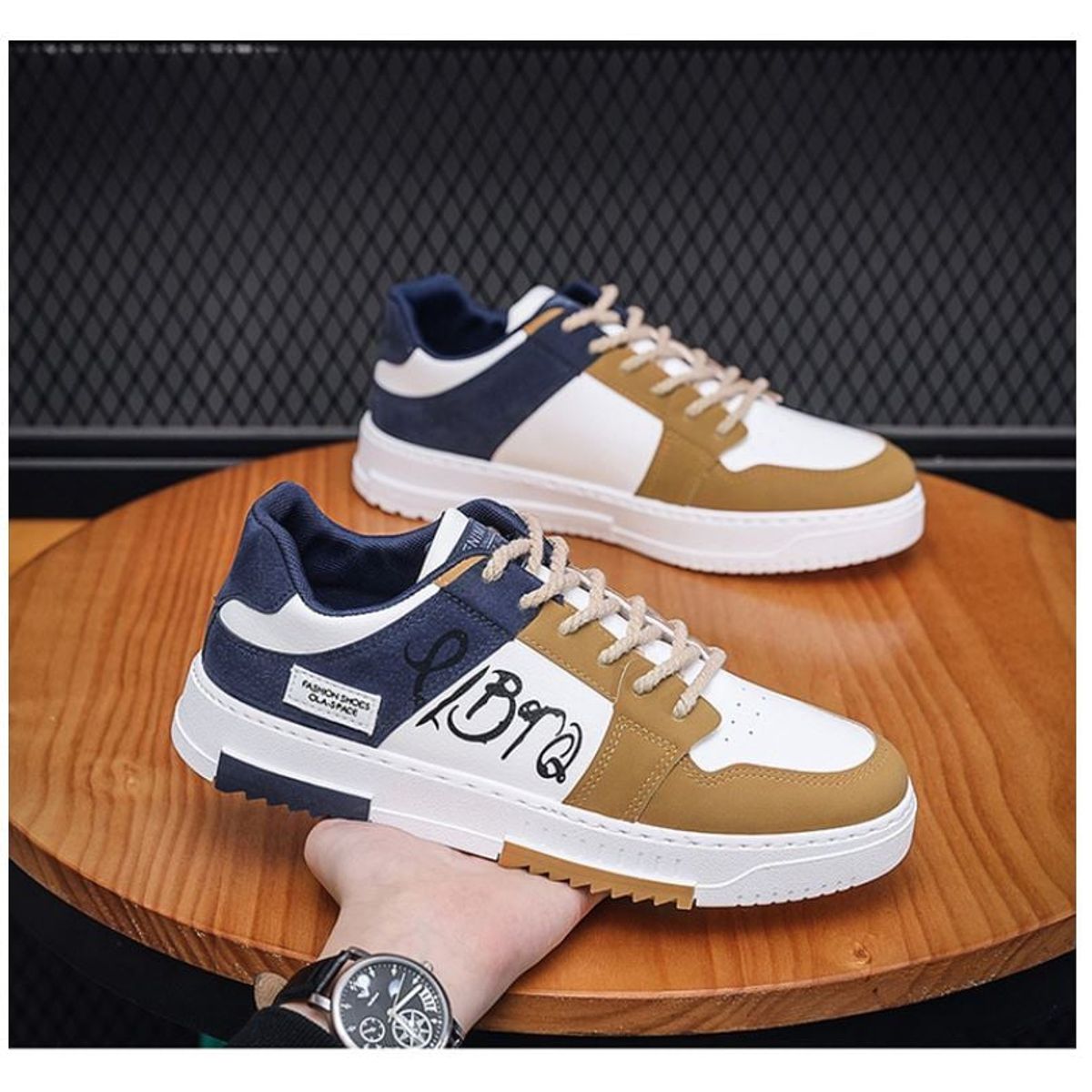 GENERICO - ZAPATILLA PARA HOMBRE DENIMASR AZUL / BEIG  - C005