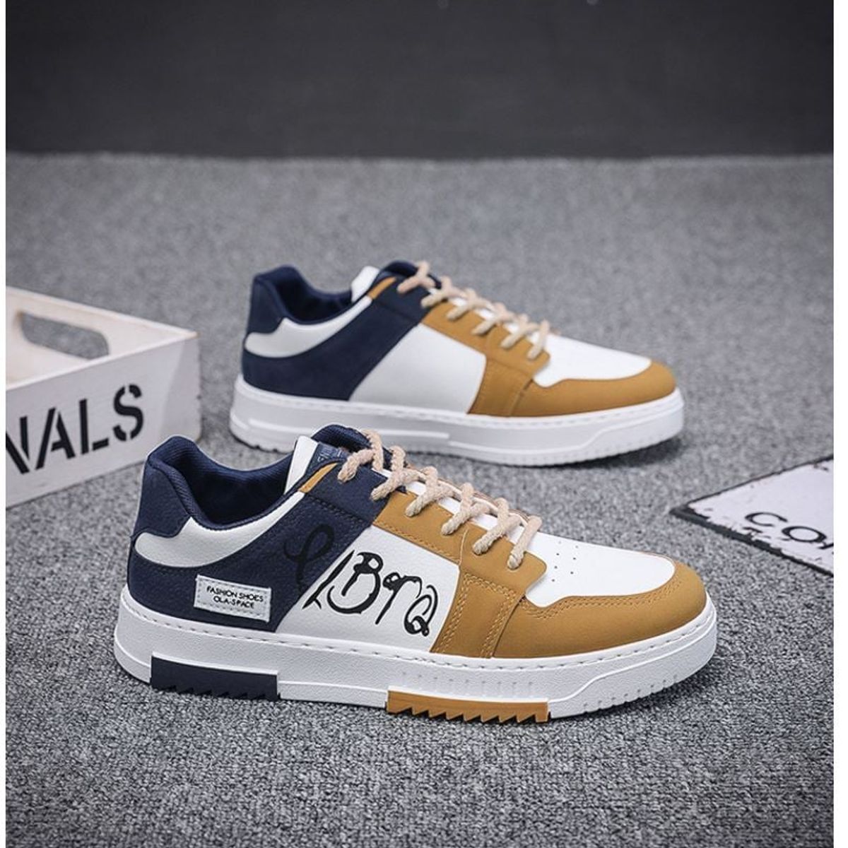 GENERICO - ZAPATILLA PARA HOMBRE DENIMASR AZUL / BEIG  - C005