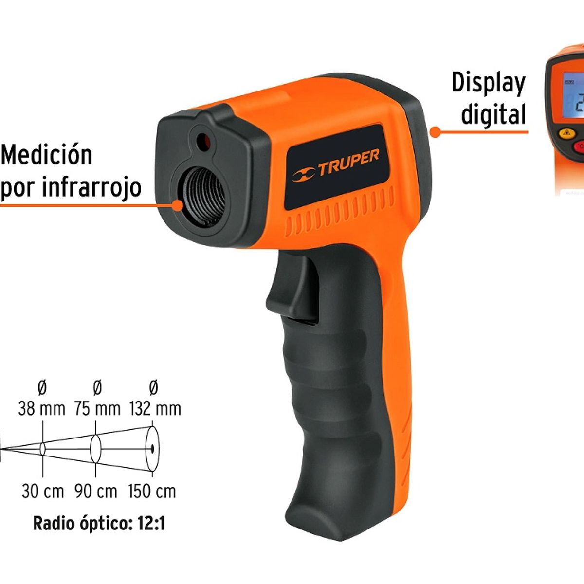TRUPER - Medidor de Temperatura Infrarrojo de -50°C a 500°C Truper