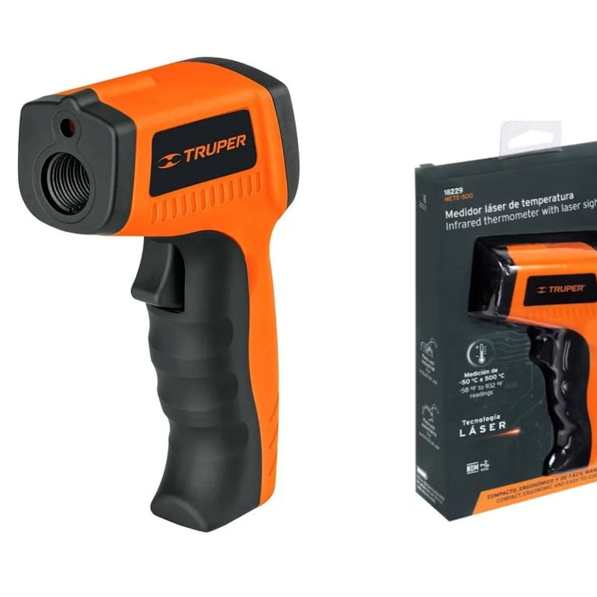 TRUPER - Medidor de Temperatura Infrarrojo de -50°C a 500°C Truper