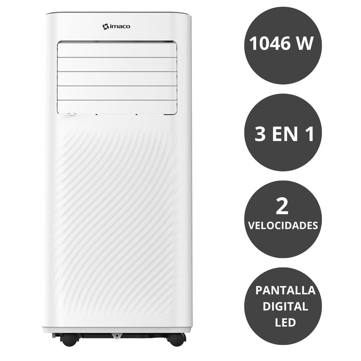 IMACO - Aire Acondicionado Portátil Imaco AC9010G 1046W 2 Velocidades
