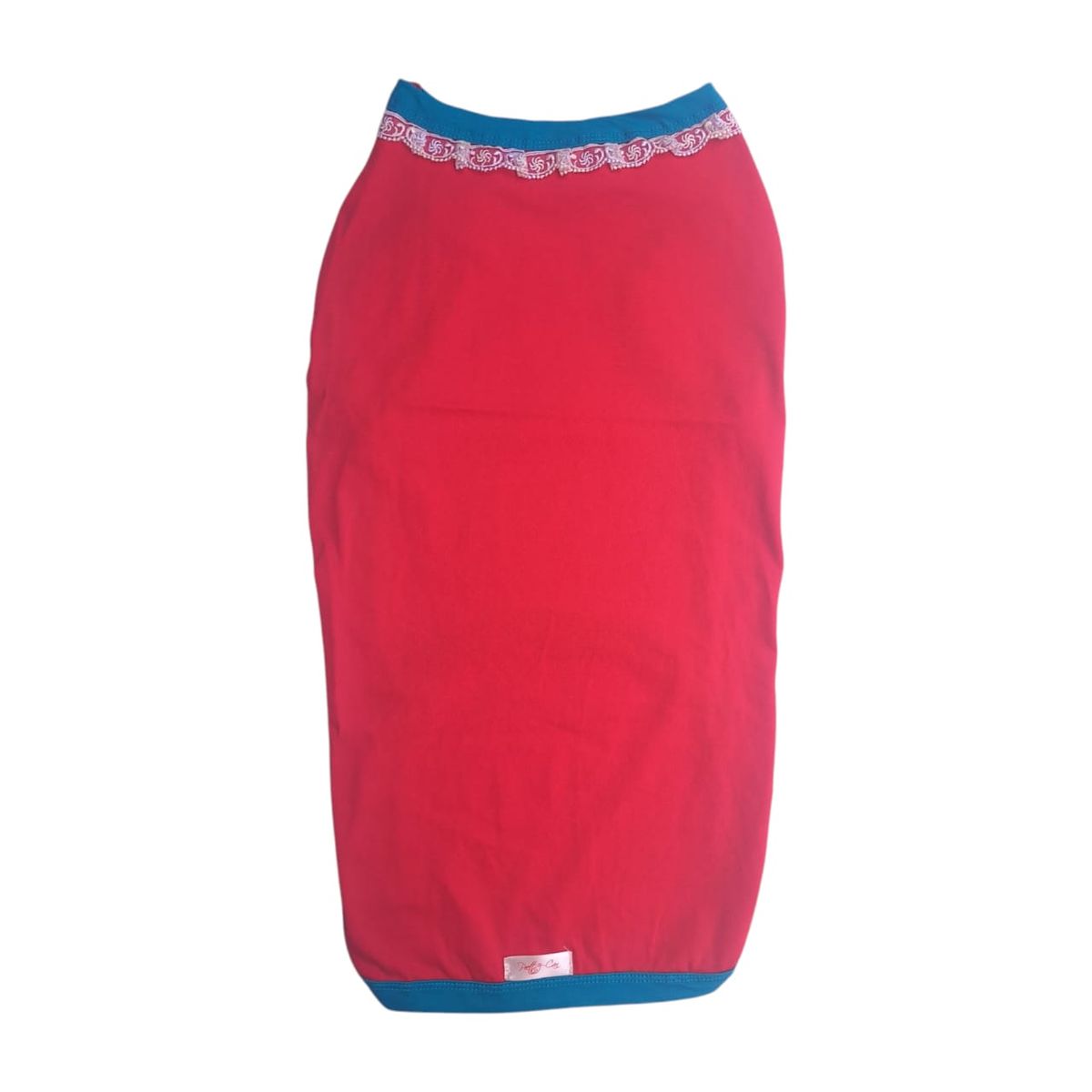 PRETTY CAN - Capa de algodón para perros - Rojo con encaje -Talla 6