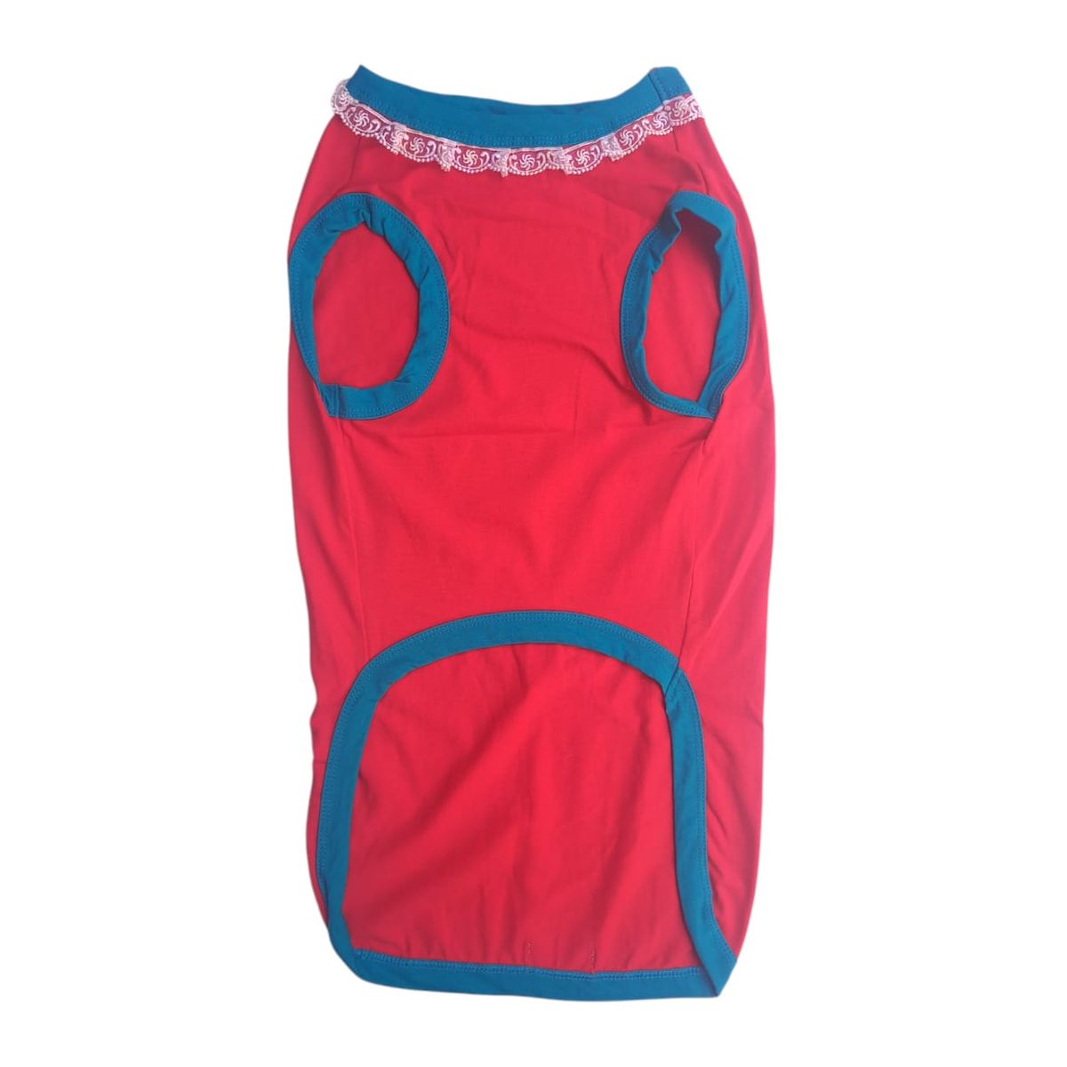 PRETTY CAN - Capa de algodón para perros - Rojo con encaje -Talla 6