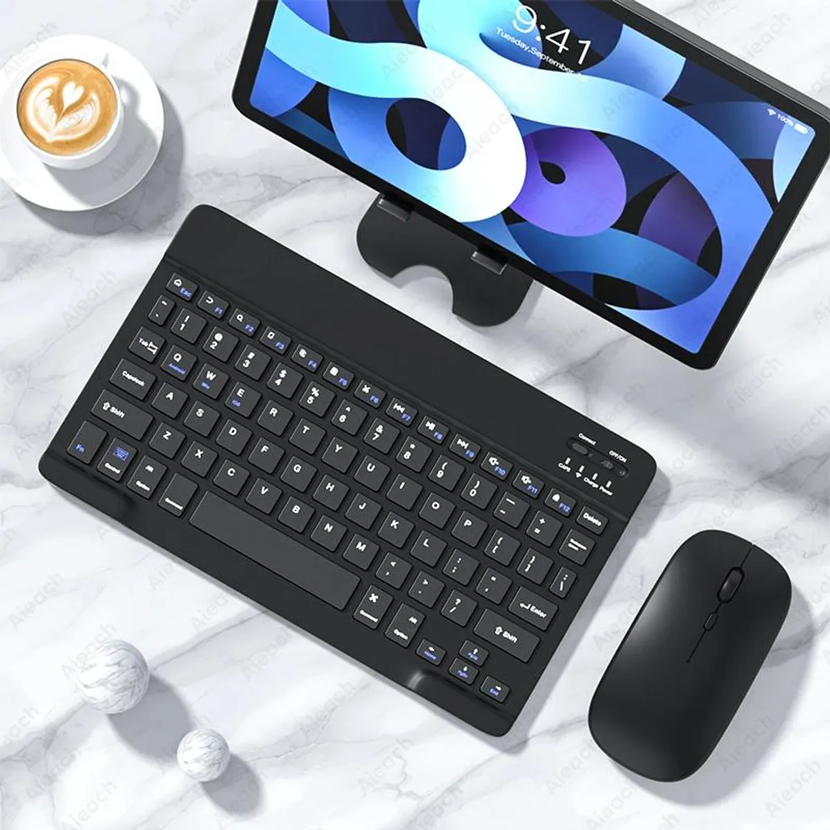GENERICO - Kit Mouse Y Mini Teclado Bluetooth para Smartphone Laptop iOS Windows