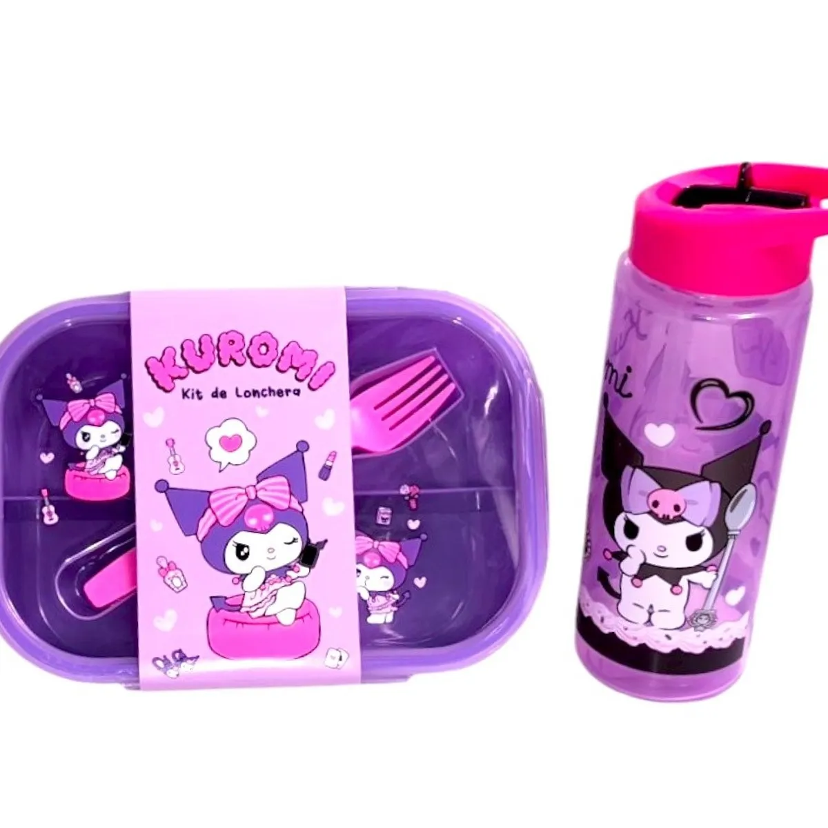 SCOOL - Set Kuromi Mochila lonchera y cartuchera más taper y tomatodo