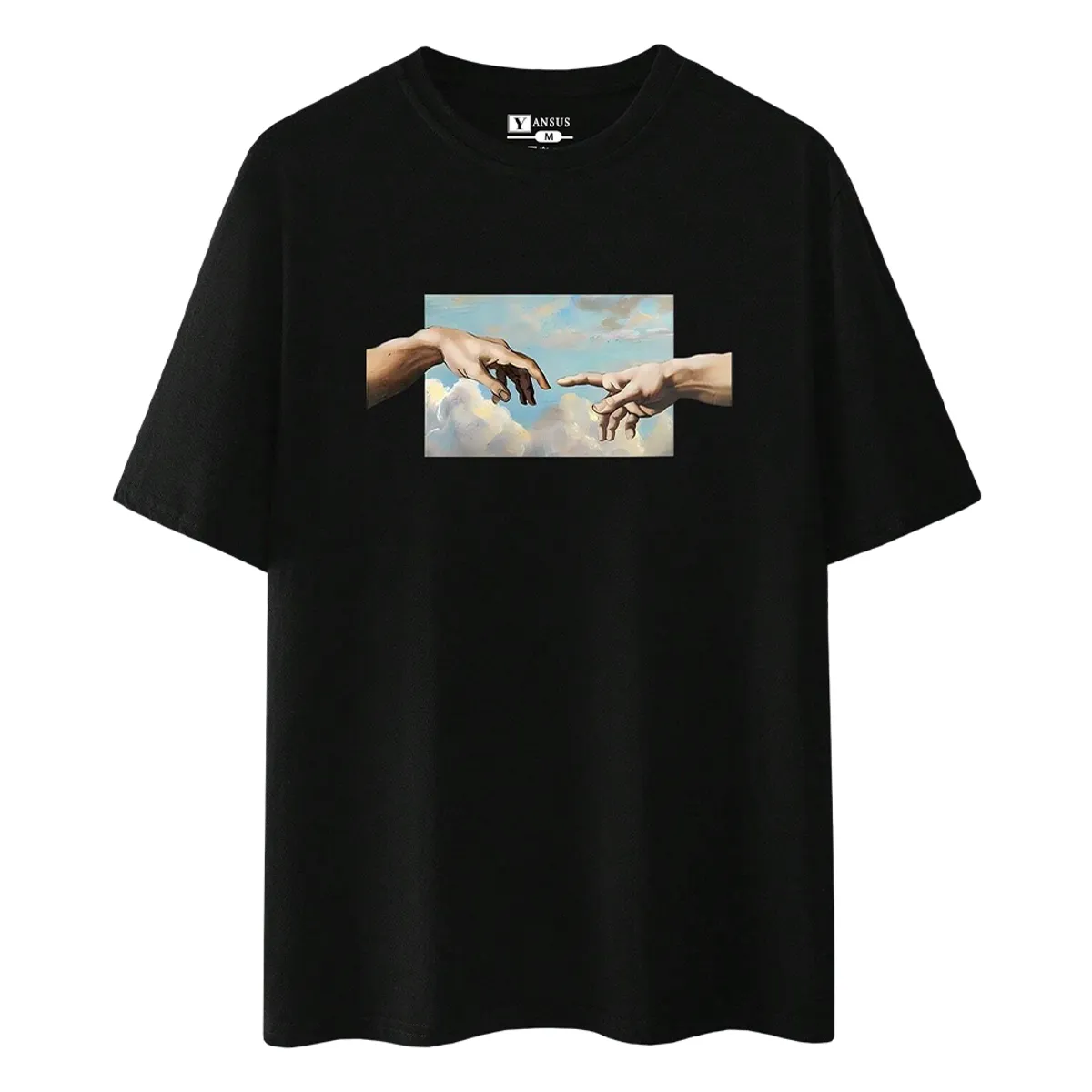 YANSUS - Polo Hombre Yansus Negro Estampado Adam