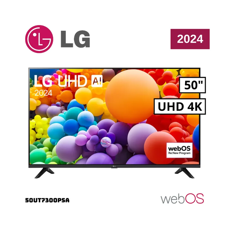 LG - Televisor Smart UHD 4K ThinQ AI LG 50 pulgadas Led 50UT7300PSA + Antena Digital