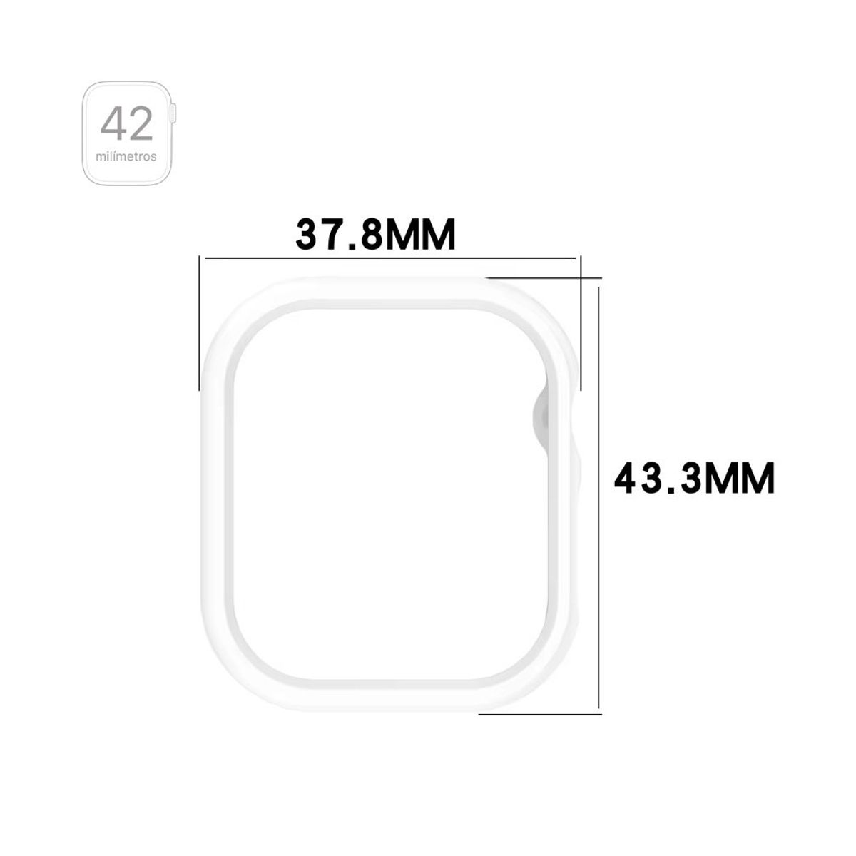 GENERICO - Protector de Pantalla Bumper para Apple Watch 10 42 mm - Transparente