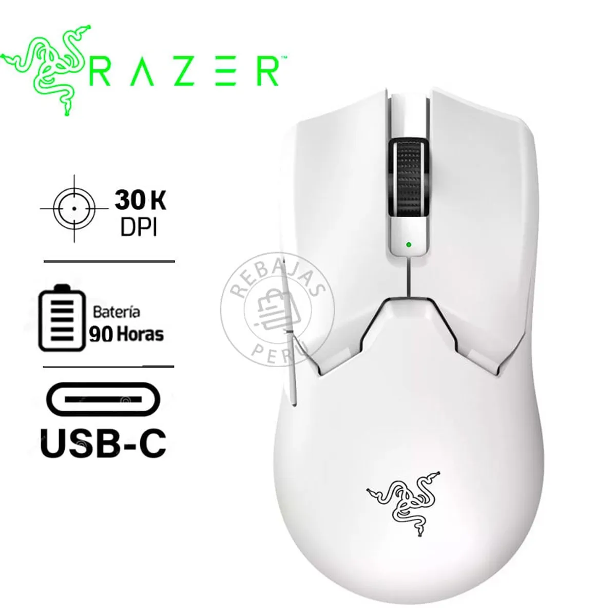 RAZER - Mouse Razer Viper V2 Pro Mouse Gamer Wireless 30K DPI Blanco