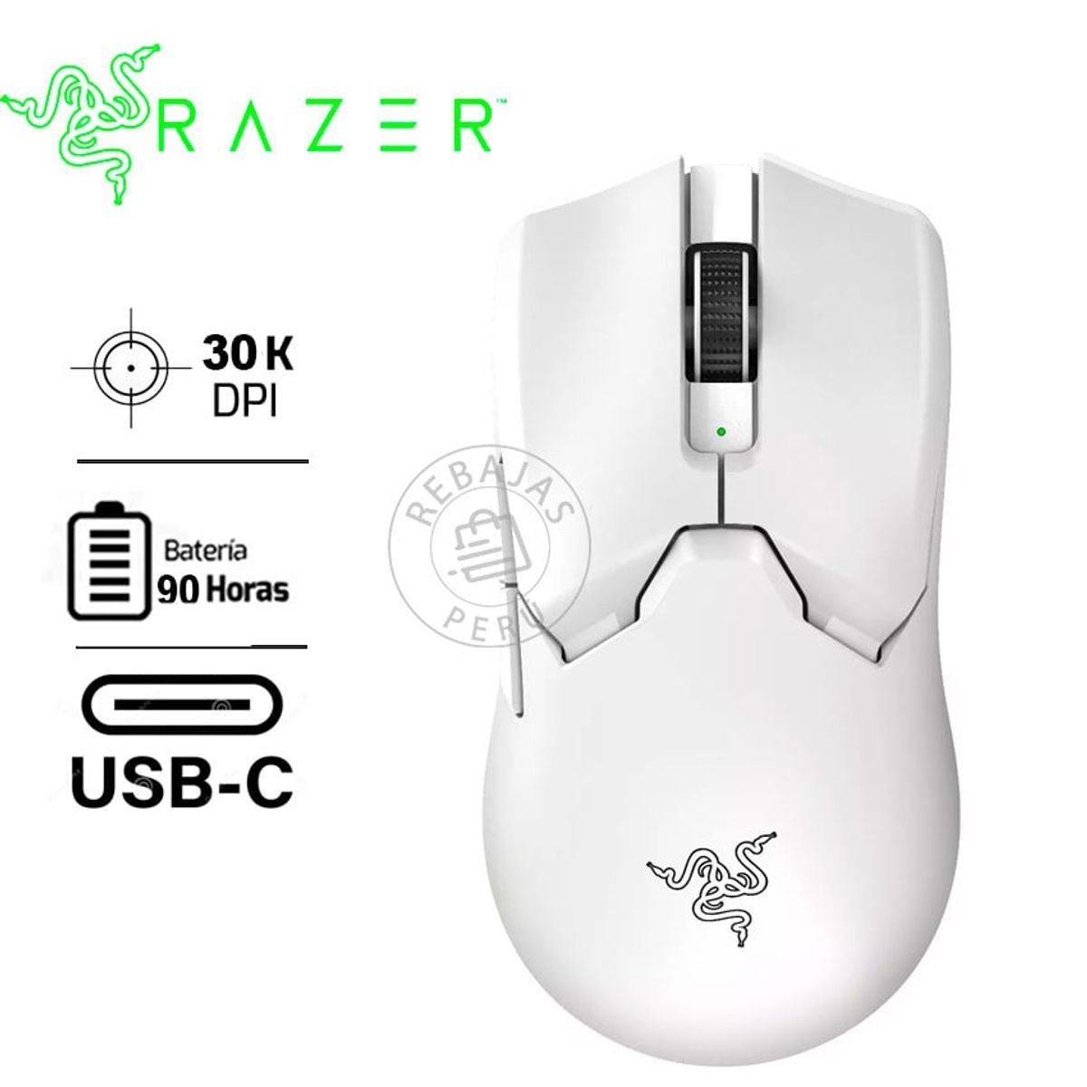 RAZER - Mouse Razer Viper V2 Pro Mouse Gamer Wireless 30K DPI Blanco