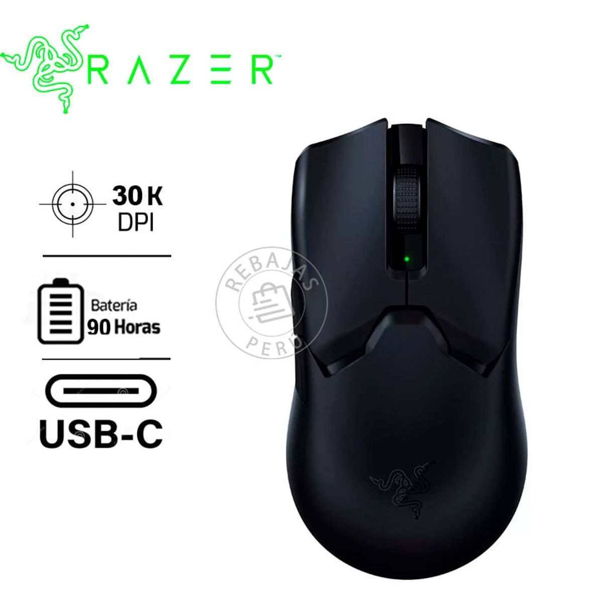 RAZER - Mouse Razer Viper V2 Pro Mouse Gamer Wireless 30K DPI Switch Óptico