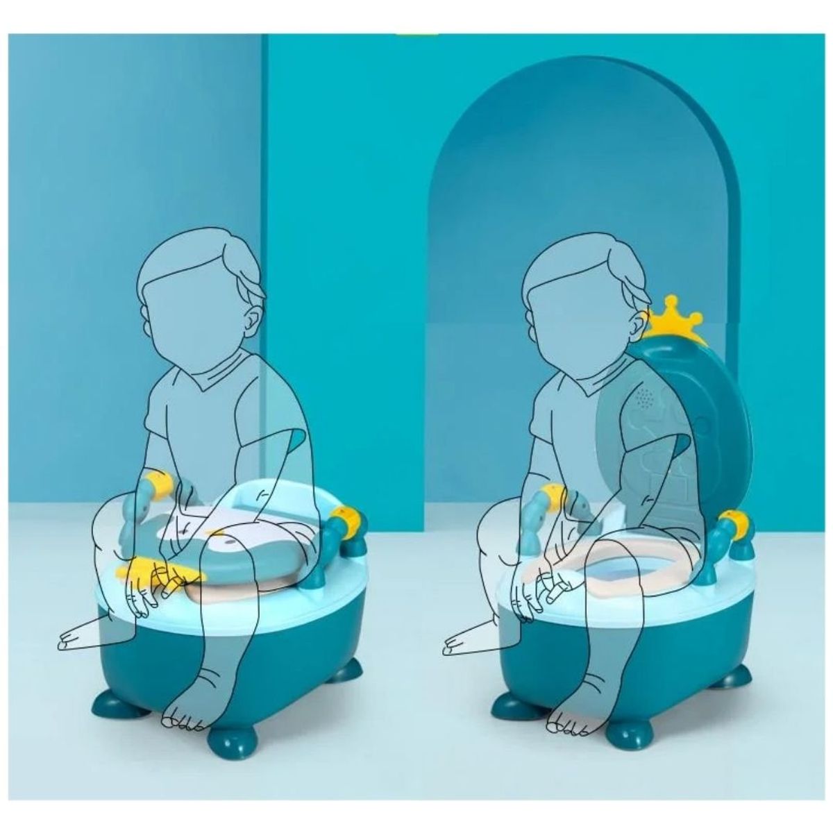 GENERICO - Bacín de Entrenamiento Pingüino Musical Rosa para Bebé