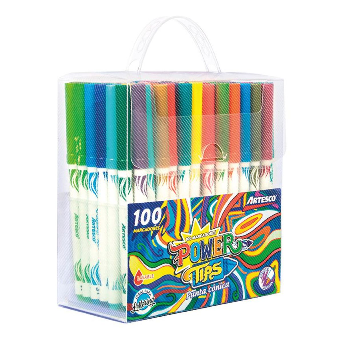ARTESCO - MARCADORES POWER TIPS PUNTA CONICA  X 100
