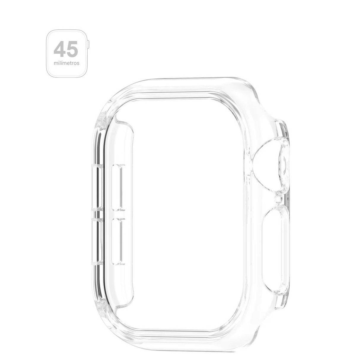 GENERICO - Protector de Pantalla Bumper para Apple Watch 45 mm - Transparente