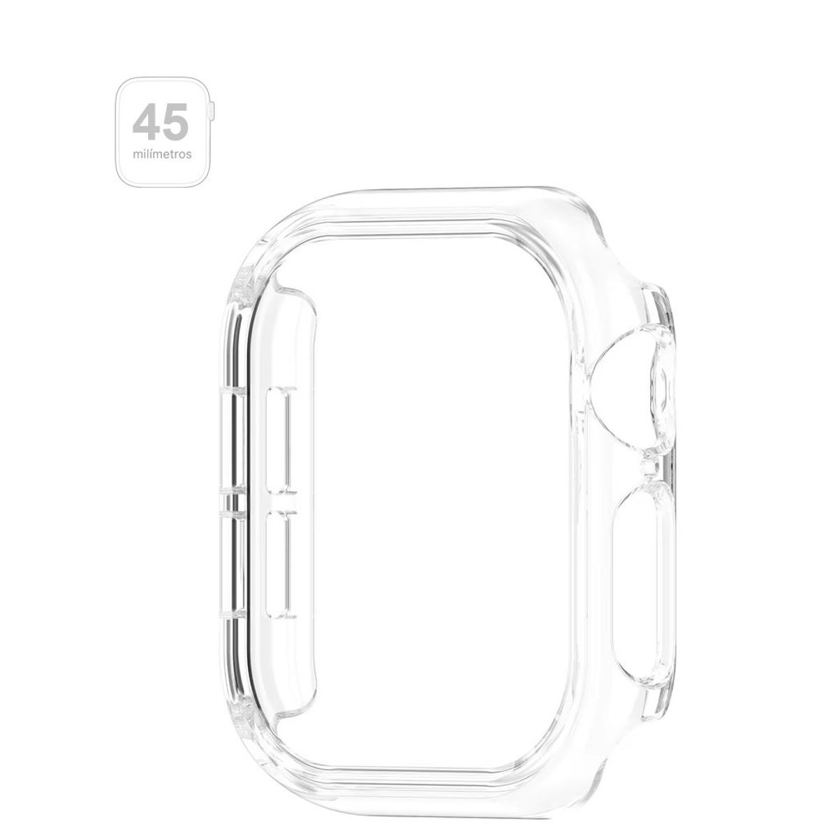 GENERICO - Protector de Pantalla Bumper para Apple Watch 45 mm - Transparente
