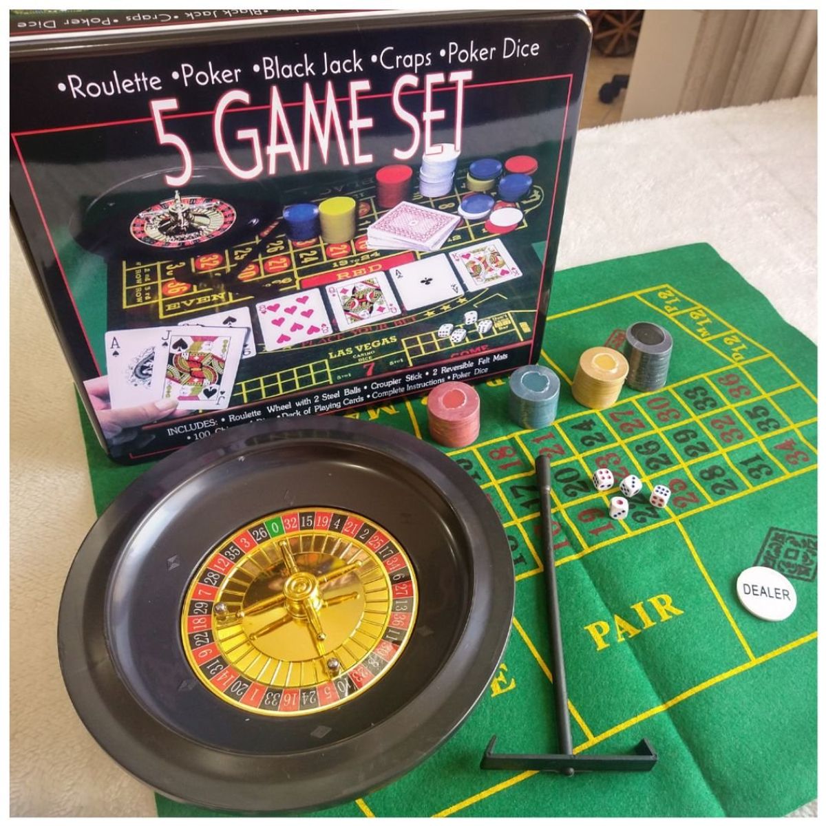 GENERICO - Juego De Mesa Amistoso Set De Poker 5 En 1