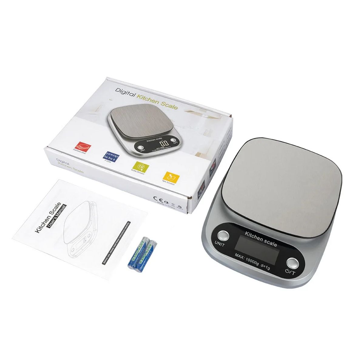 OEM - Balanza Digital de Cocina 5kg con Plataforma de Acero Inoxidable