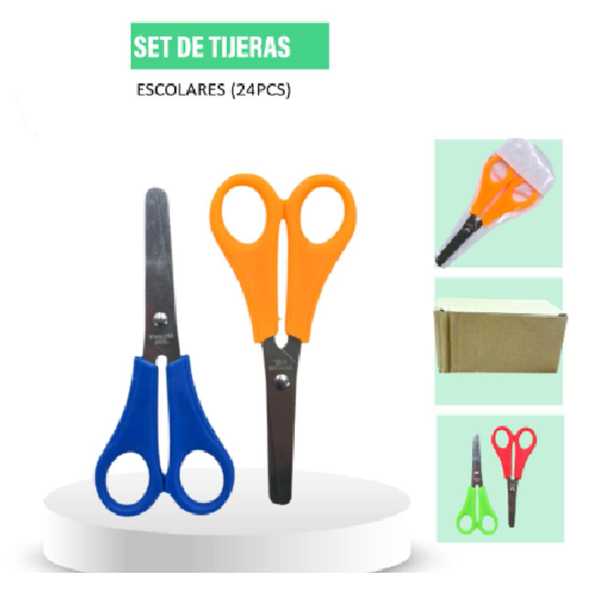 GENERICO - SET TIJERAS ESCOLARES 24 UNDS