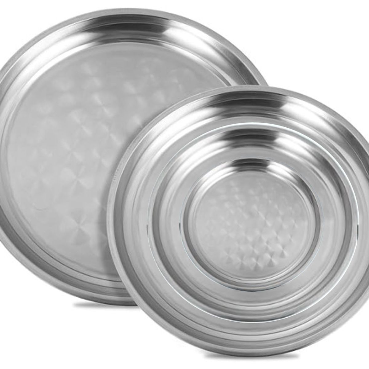 GENERICO - Set x 4 Bandejas Azafates de Acero 28,30,33,36cm