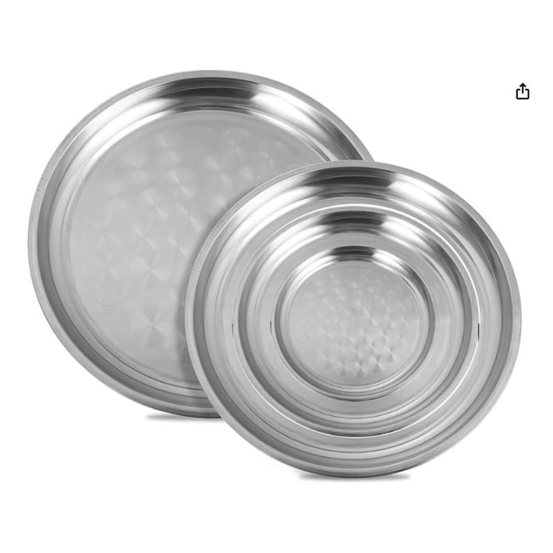 GENERICO - Set x 4 Bandejas Azafates de Acero 28,30,33,36cm