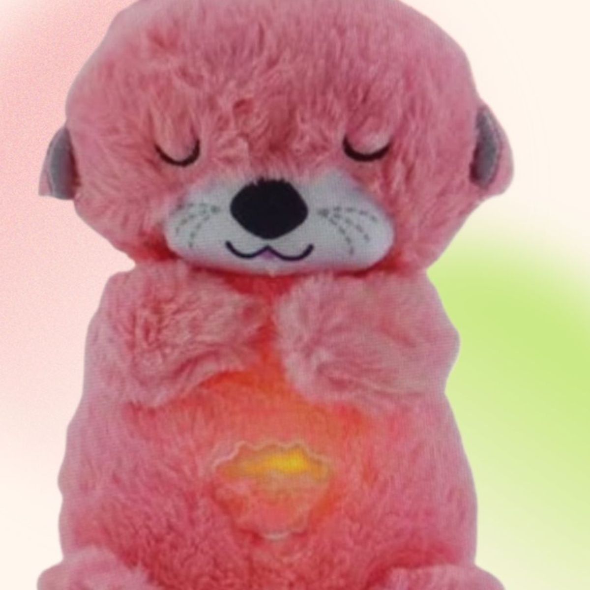 GENERICO - PELUCHE NUTRIA HIPOALERGÉNICO LUZ MUSICAL RESPIRACIÓN ROSADO