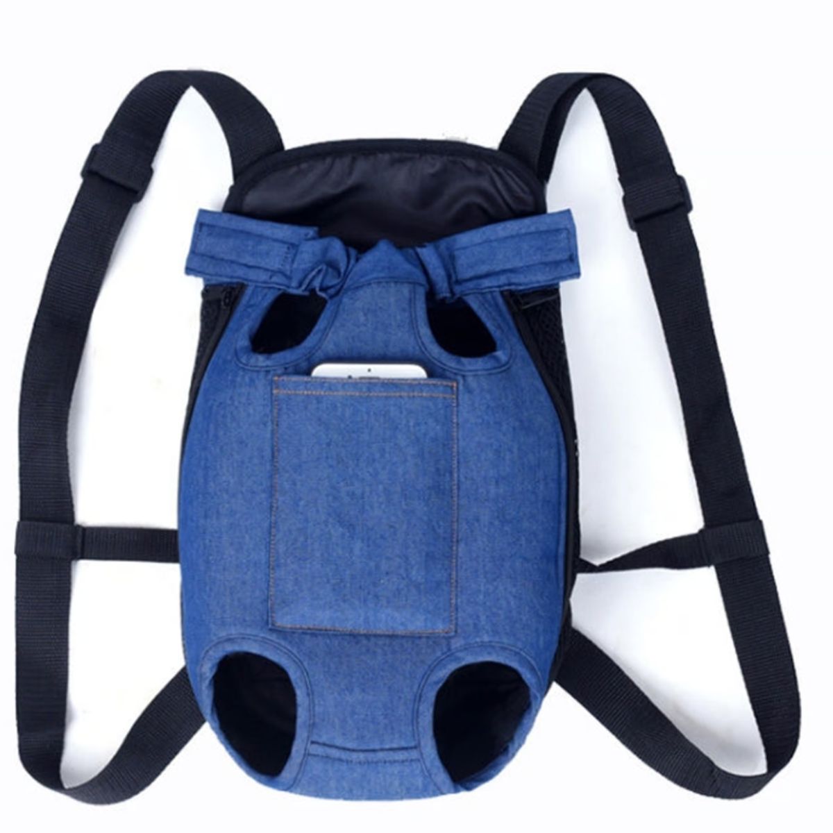 GENERICO - Mochila Para Mascotas Denim Tipo CanguroAzul Talla L