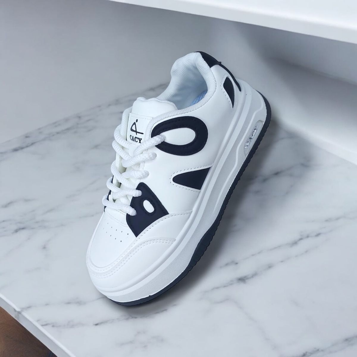 GENERICO - ZAPATILLA PARA DAMA CACY CIRCLE BLANCONEGRO - C9116