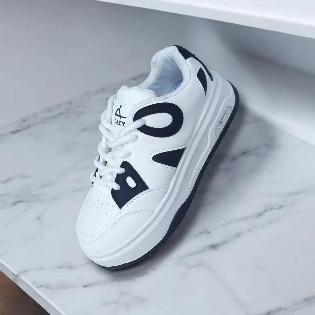 GENERICO - ZAPATILLA PARA DAMA CACY CIRCLE BLANCONEGRO - C9116