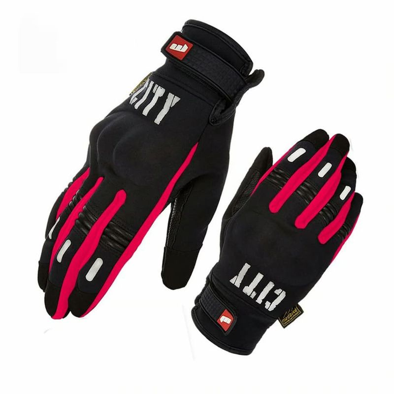 GENERICO - GUANTES PARA MANEJAR MOTO GUANTES CITY ROJO TALLA M