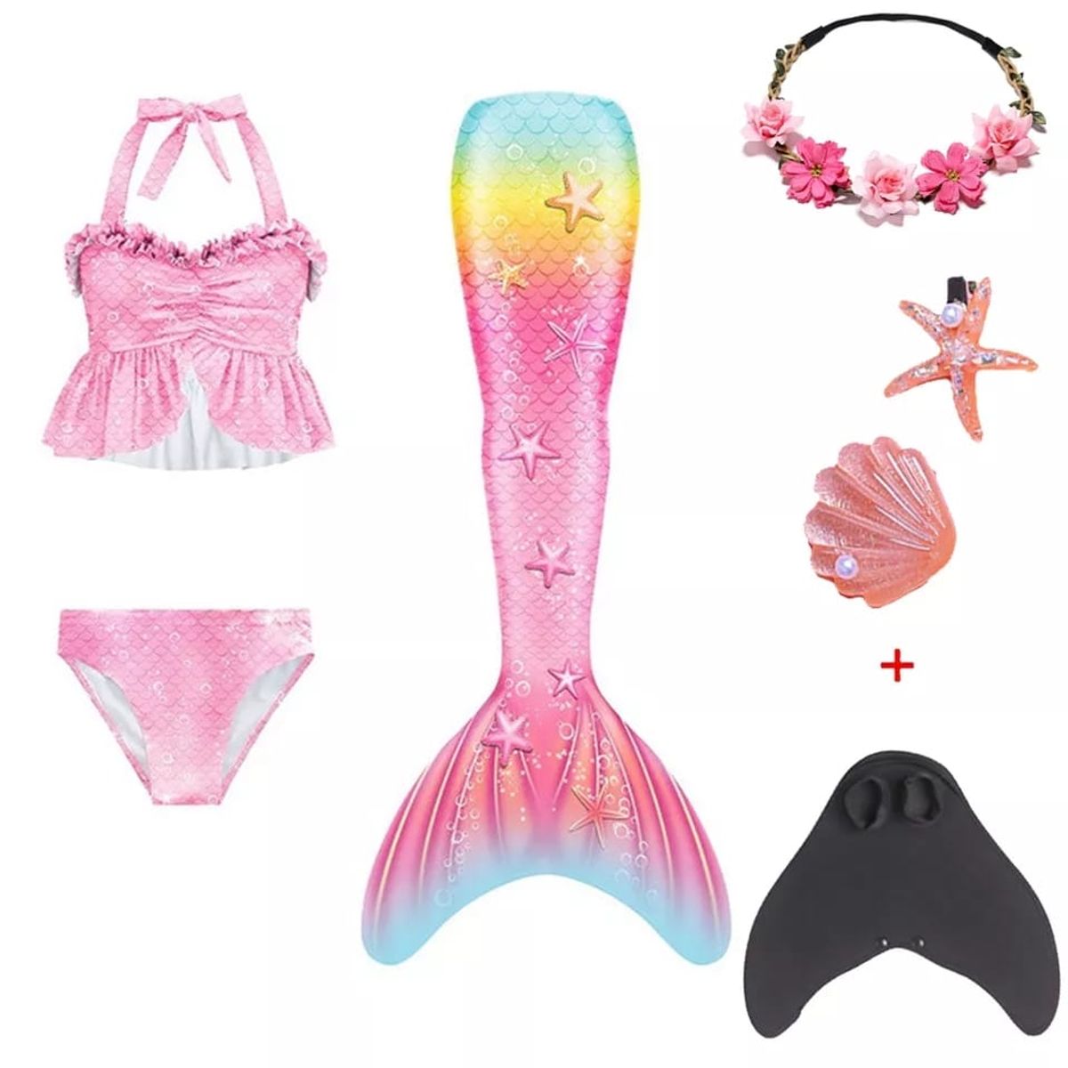 GENERICO - Cola de Sirena Niñas con Monoaleta Talla 8